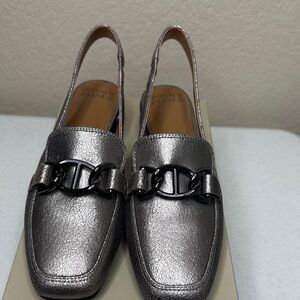 Donald J. Pliner Light Taupe Vintage Metallic Women's Loafers Size 7